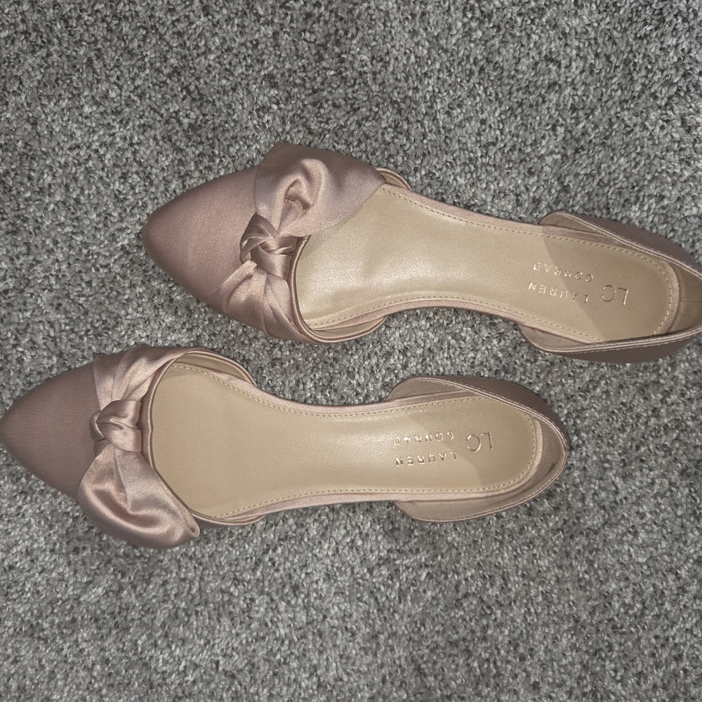 LC Lauren Conrad Pink Ballet Flats with Bow Detail